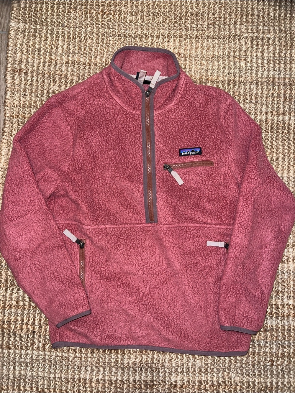 Patagonia Men's Zip-Up Sherpa Fleece Pullover - Rose